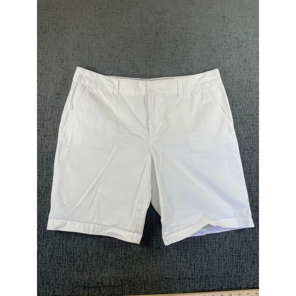Tommy Hilfiger Mens White Chino Shorts Size 12 Flat Front Cotton Twill Classic